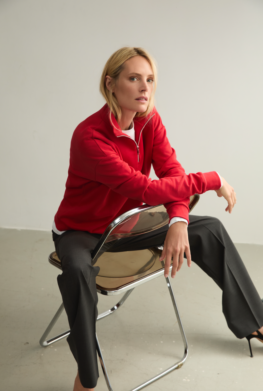 Half - Zip Sweatshirt Red