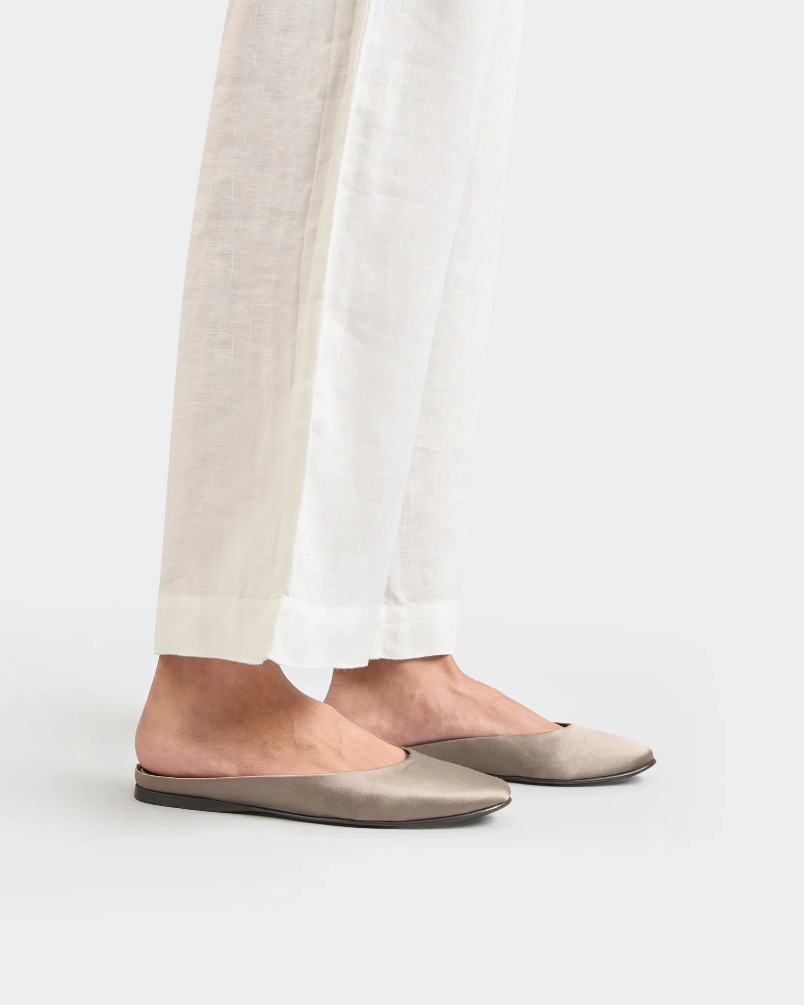Alex Satin Mules Taupe