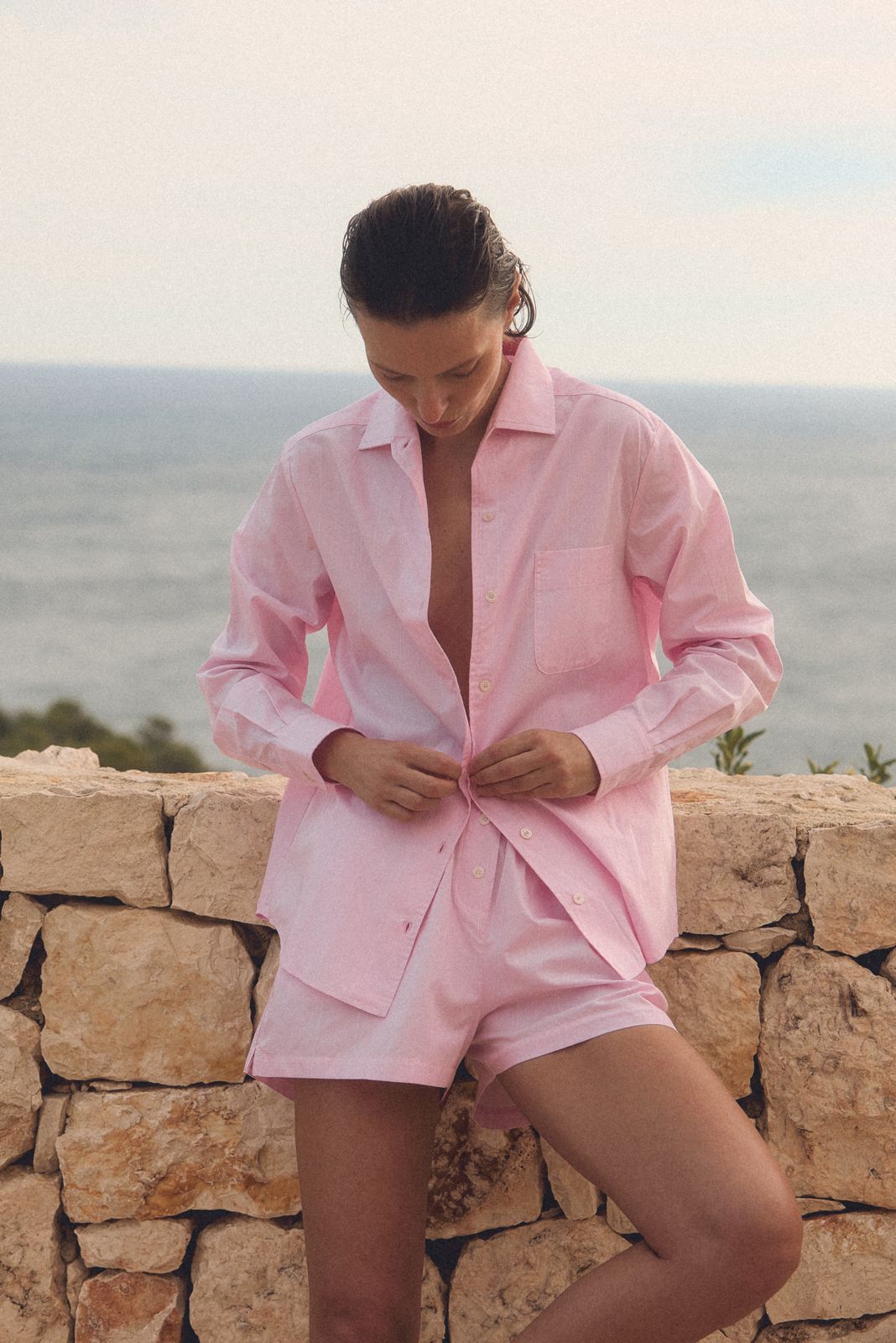Short Pink Striped