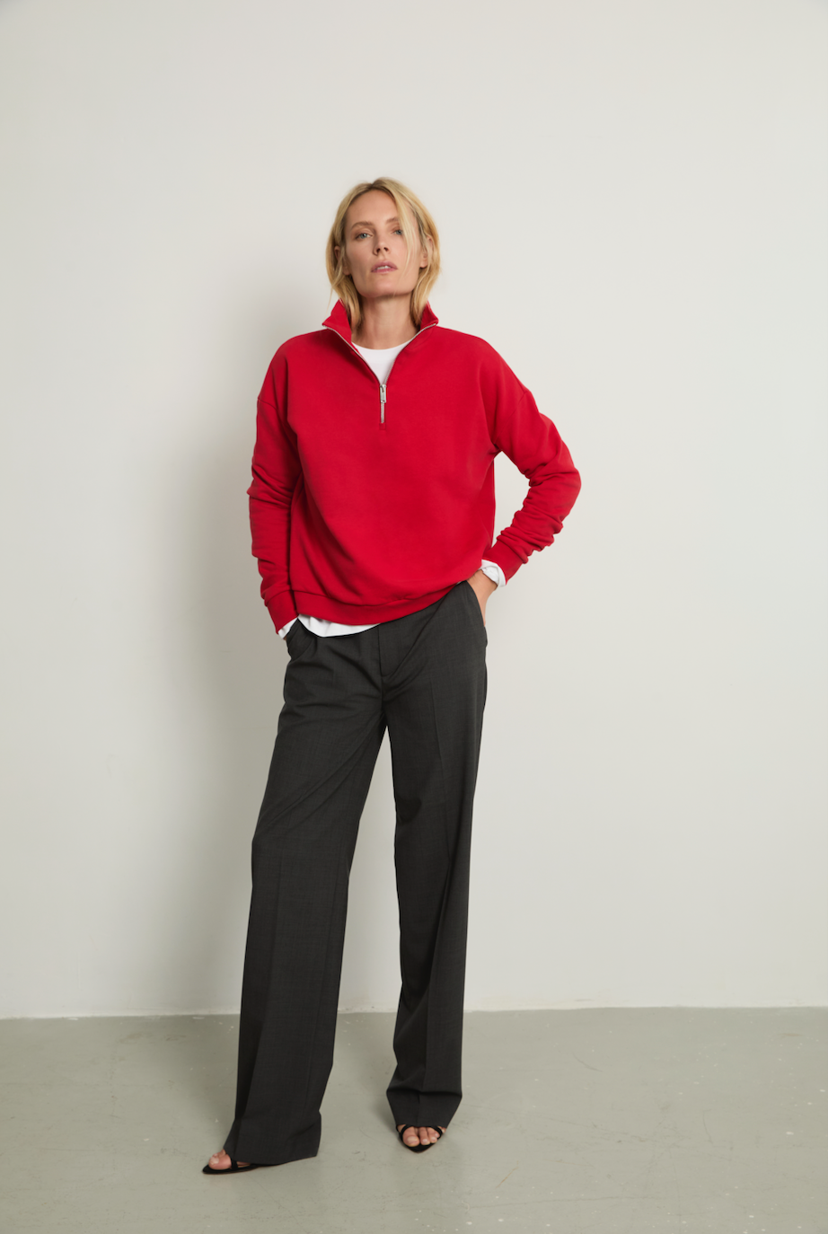 Half - Zip Sweatshirt Red