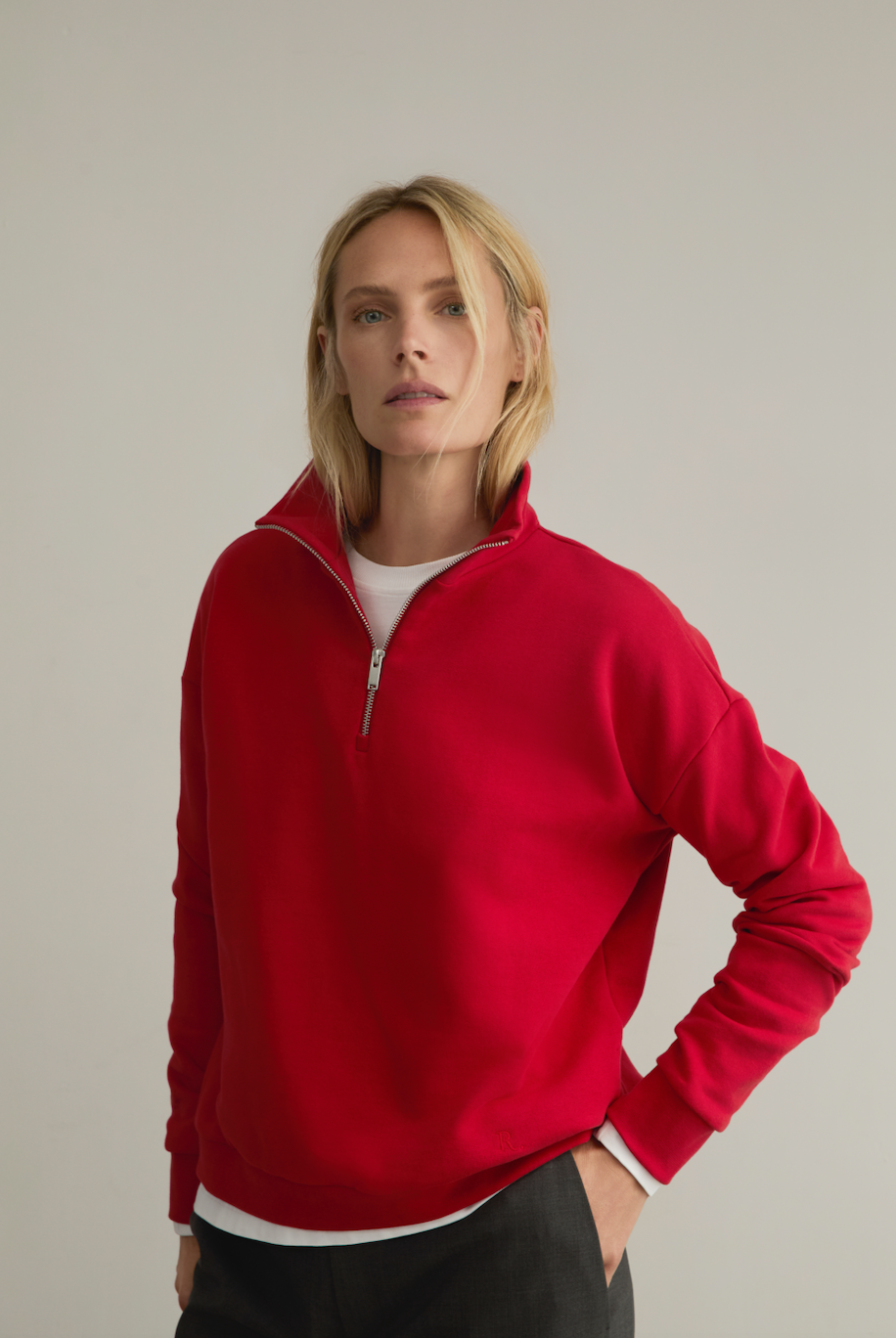 Half - Zip Sweatshirt Red