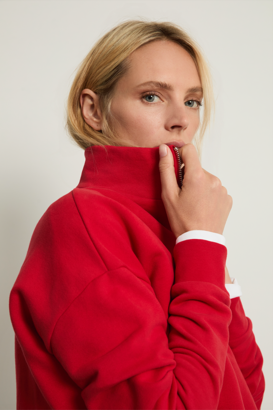 Half - Zip Sweatshirt Red