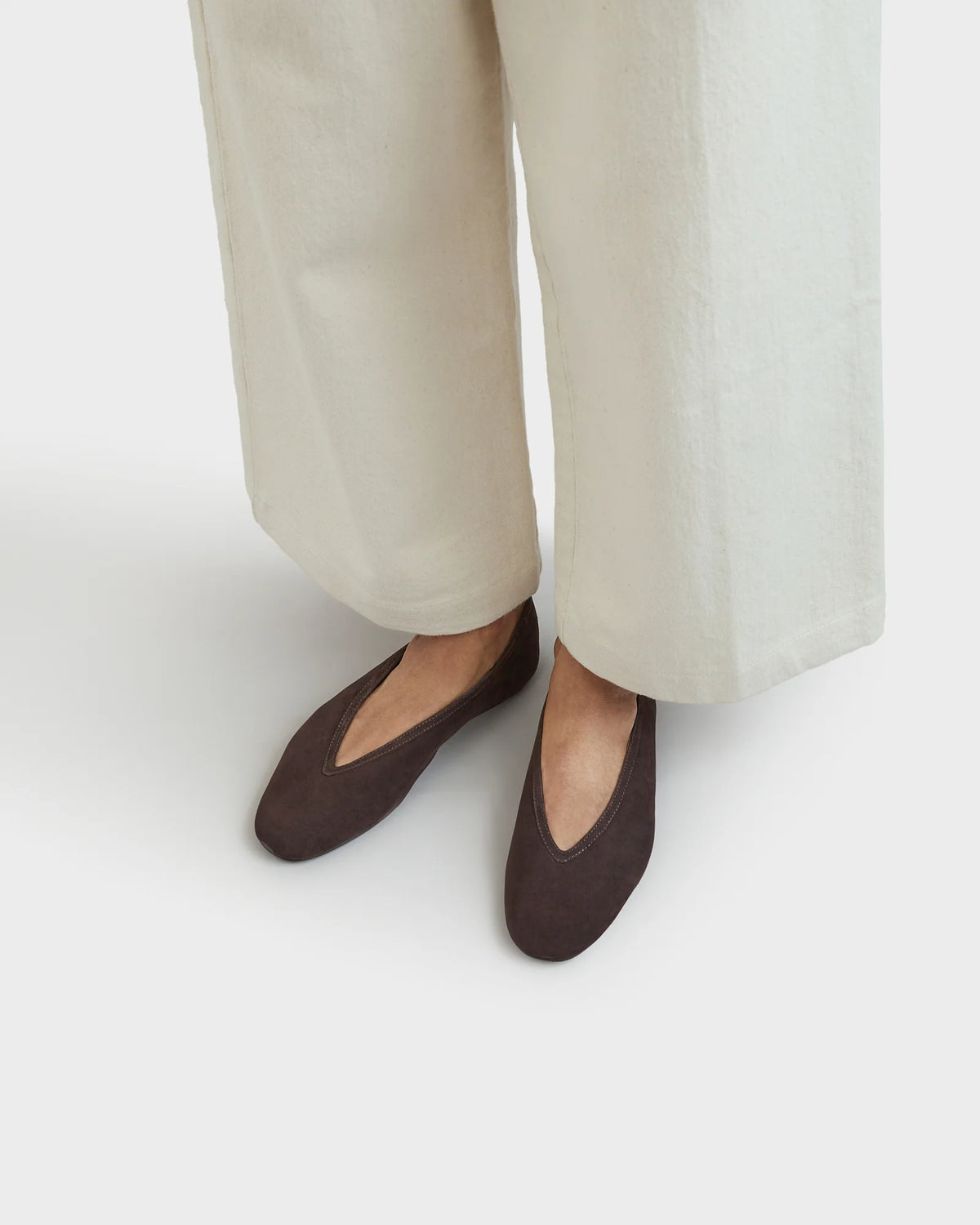 Camille Suede Ballet Flats Chocolate