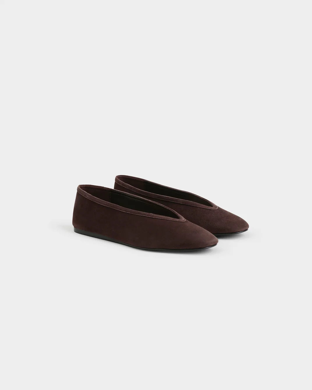 Camille Suede Ballet Flats Chocolate