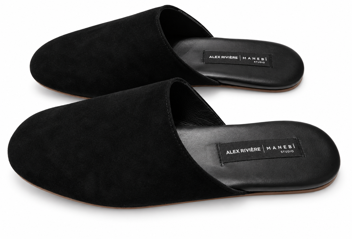 Tom Soft Suede Babouche Black